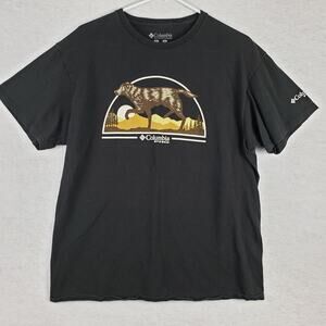 Columbia Men's L Hunting Dog Graphic Tee Shirt Chocolate Lab Pointer Outdoorsy